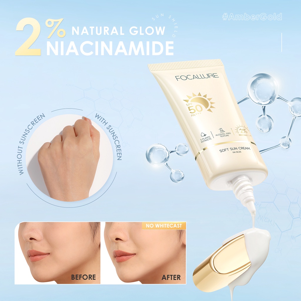 (READY &amp; ORI) Focallure Soft Sun Cream Sunscreen SPF 50 PA++ FA SC23