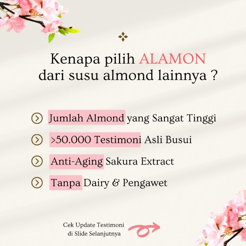 Alamon Milk Susu Almond Pelancar Asi Booster
