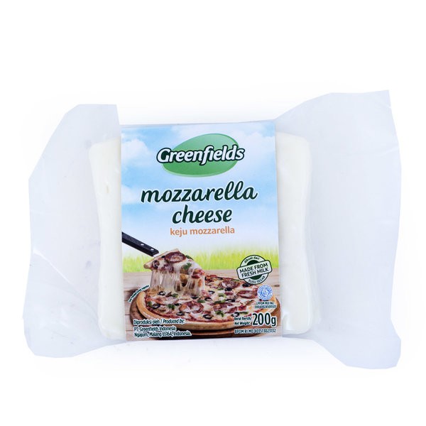 

GREENFIELDS Mozzarella Cheese Block 200gr - GREEN FIELDS Keju Mozarela Blok Moza