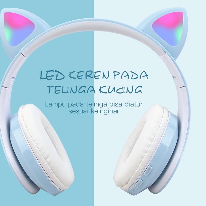 Bagus Dipakai.. TACOO Headset Telinga Kucing Bluetooth TM-067 Nirkabel Hifi Stereo Bass All Device H