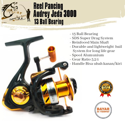 Reel Pancing Audrey Jeda 3000 (13 Bearing) Murah Berkualitas