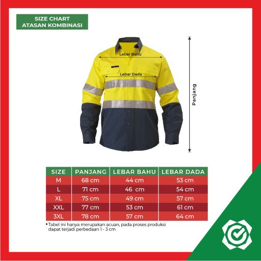 Baju Safety Wearpack Atasan Lengan Panjang Kombinasi IMJ