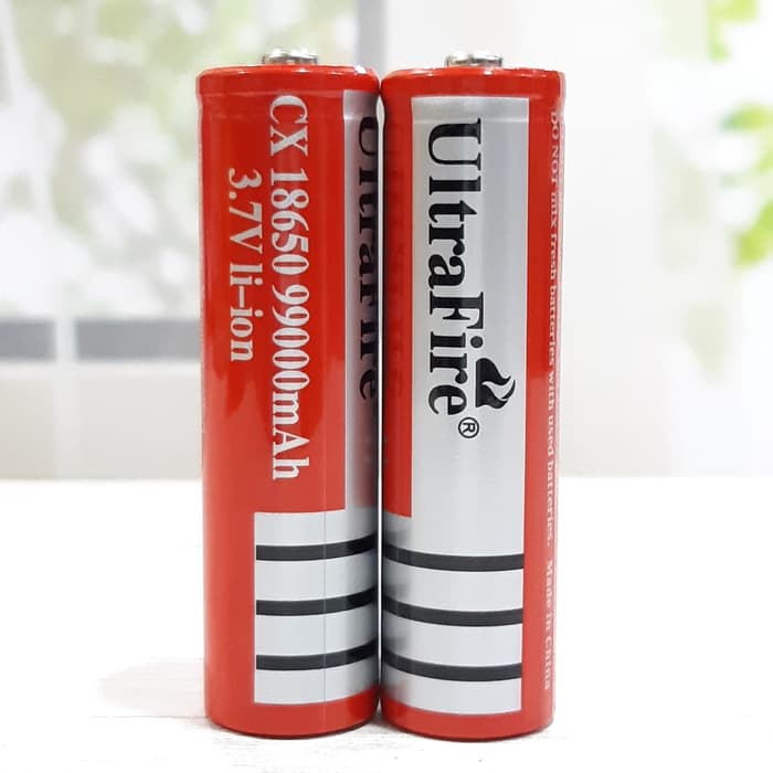 Baterai Ultrafire 18650 Battery 3.7v Rechargeable Batere Batre Batrai Police Senter Swat