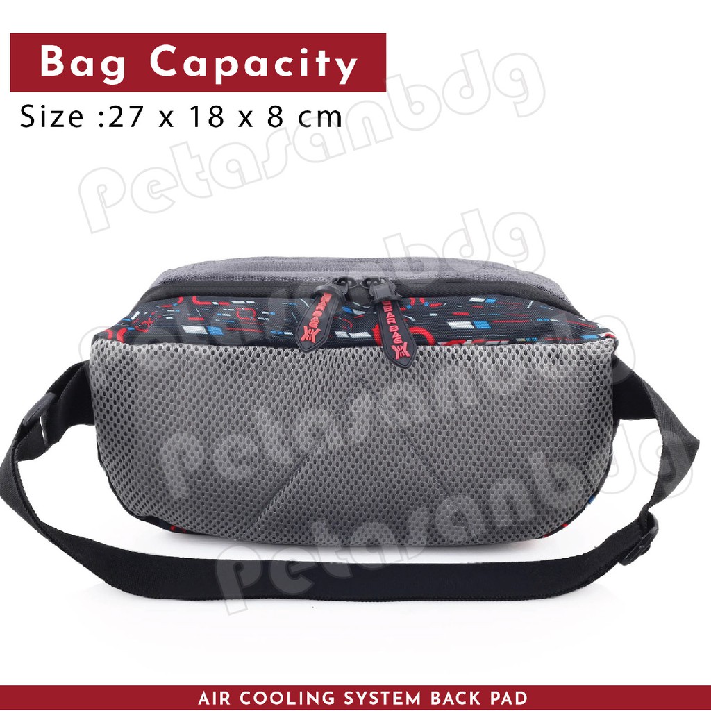 PTS - Gear Bag Port MATRIX 13105 - Waistbag WITH EARPHONE HOLE Tas Selempang Pria Pinggang Messenger