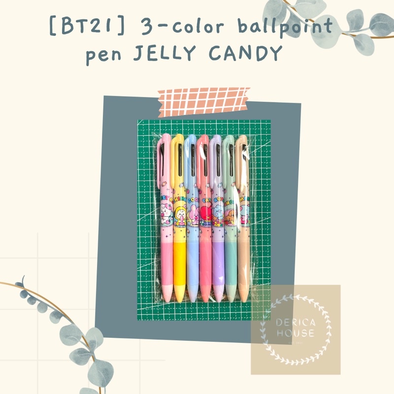 

[READY STOCK] BT21 3-COLOR BALLPOINT PEN JELLY CANDY