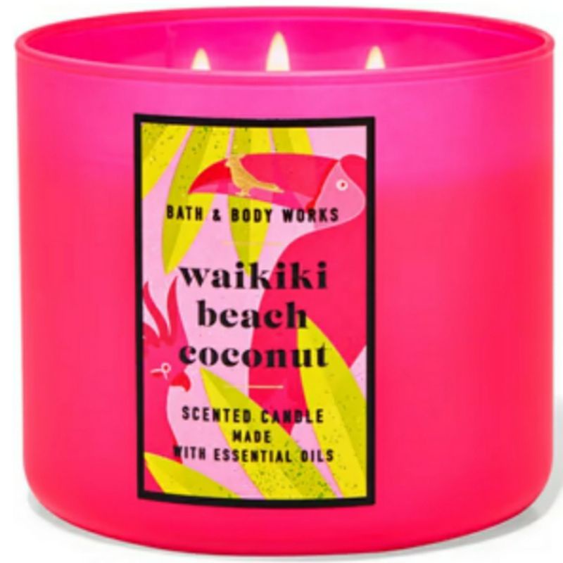 BATH &amp; BODY WORKS BBW WAIKIKI BEACH COCONUT 3-WICK SCENTED CANDLE 411g