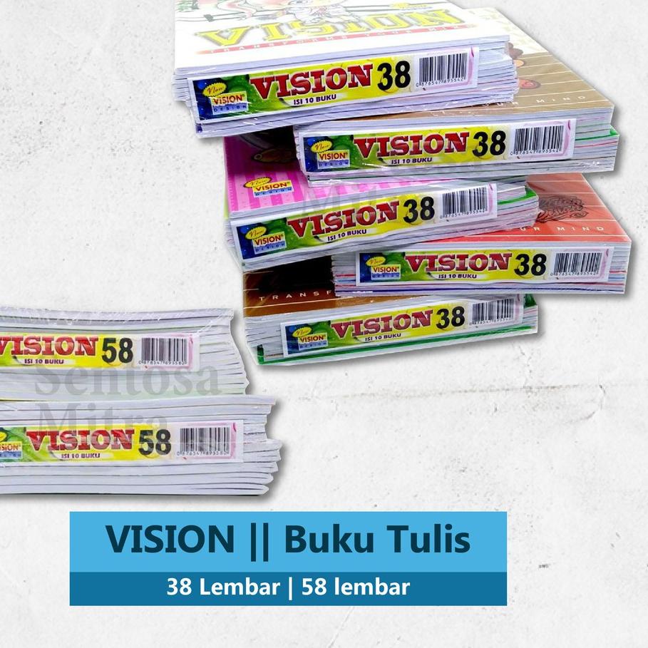

New - Buku Tulis Vision 38 & 58 Lembar 1 pak 10pcs