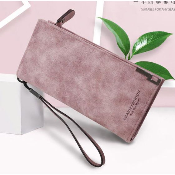 DOMPET PANJANG WANITA GIANNA WA004P3 TALI PINK KULIT PREMIUM BESAR FASHION KOREA BATAM IMPORT MURAH