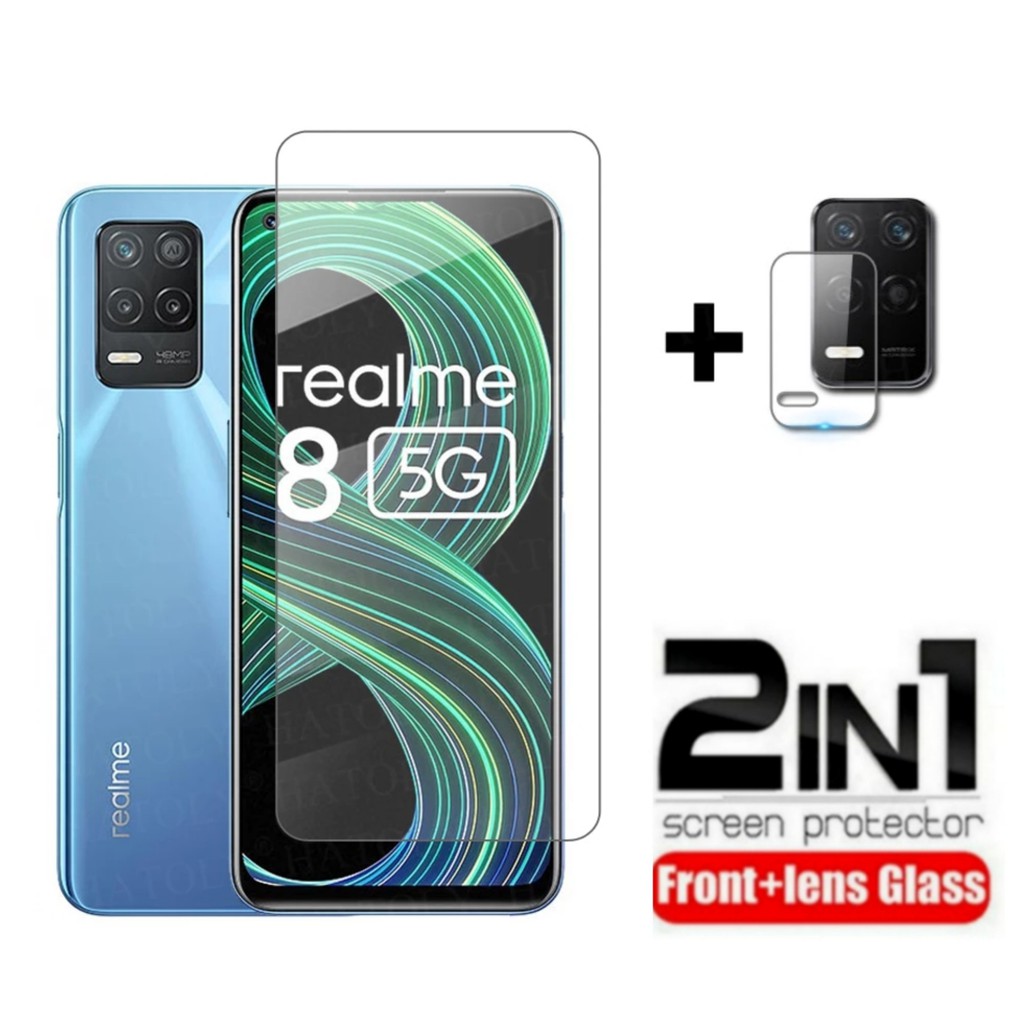 Tempered Glass Layar Clear REALME 8 5G Free Pelindung Kamera Belakang Handphone Realme 8 5G