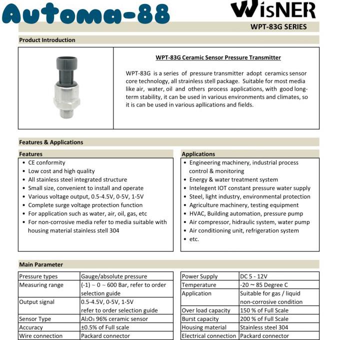 Low Pressure Sensor 0-10Kpa Arduino 5V Pressure Transducer 10 Kpa Automa88 Buru Order