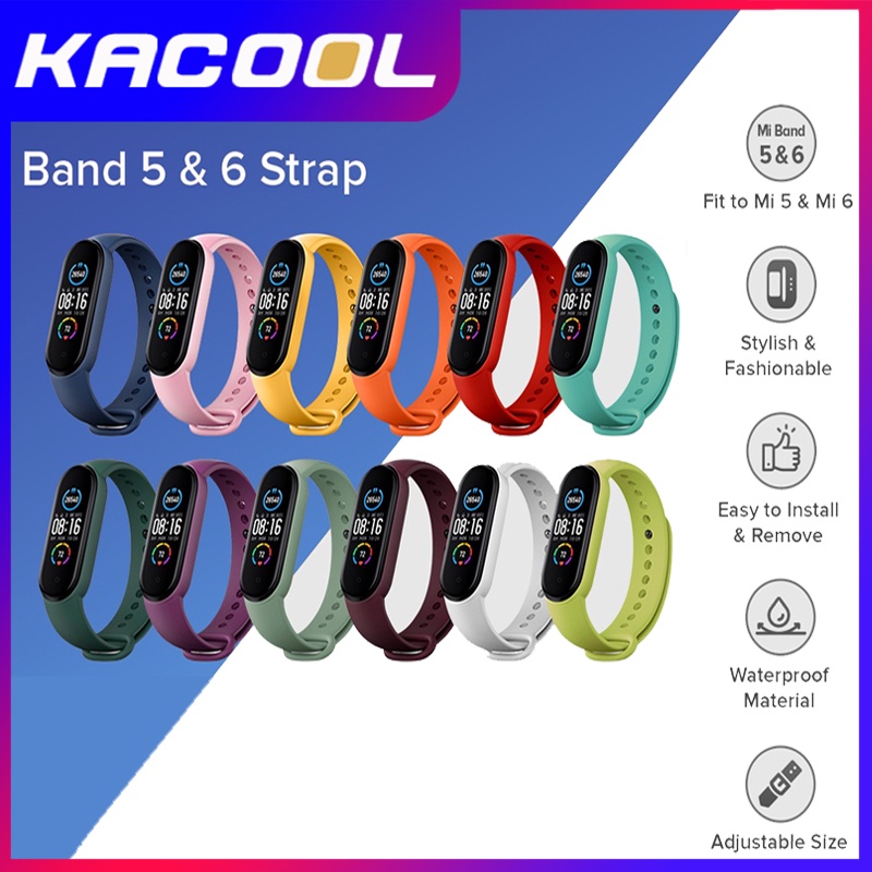 Silicone Strap Mi Band 5 &amp; Mi Band 6 - Strap Miband 5 &amp; Miband 6 Replacement Xiaomi Smartband