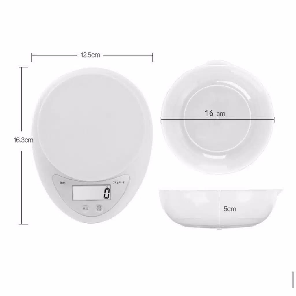 BS257 Timbangan Dapur Kue Roti Digital Mangkok Kitchen Scale 5KG