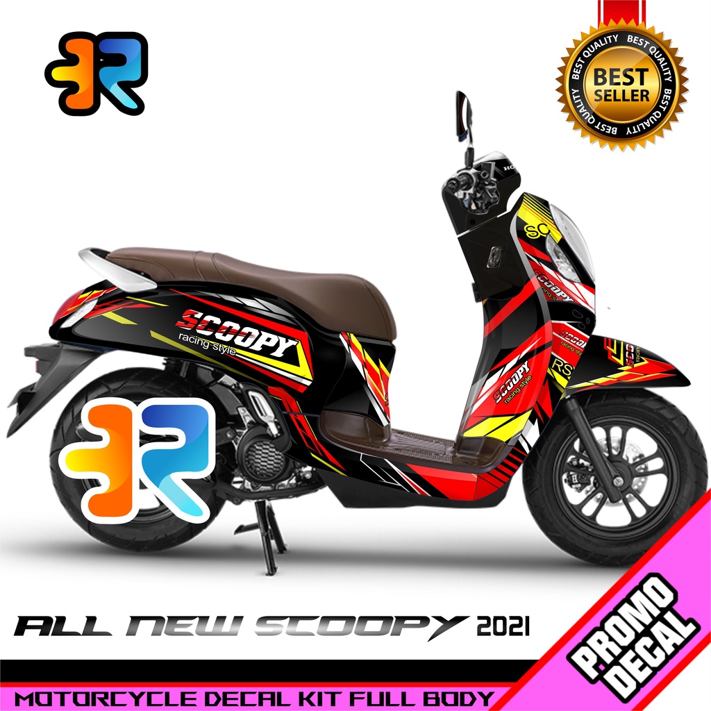 Decal Motor Scoopy 2021 Desain Racing Sticker Decal All New Scoopy Full Body