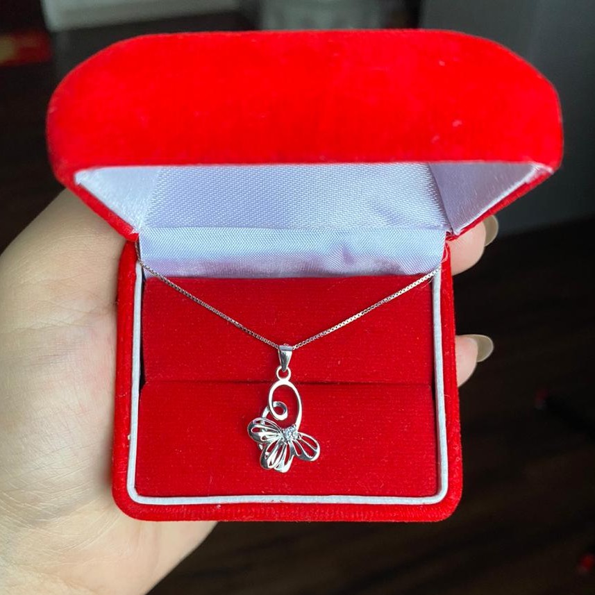 [ SALE ] Kalung Perak Butterfly 925 Sterling Silver Wanita Cewek Korea Unik Asli S925 Cocok Hadiah KS042