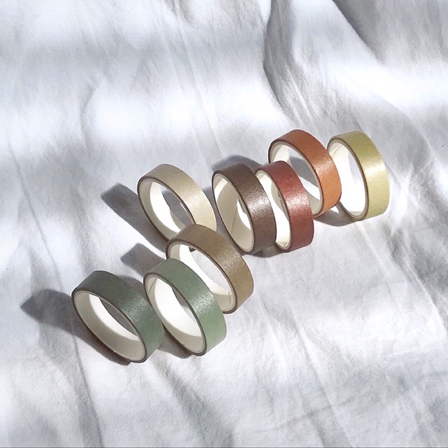 

Washi Tape Plain Color Series — Washi Masking Tape Polos Satuan untuk Bujo/Bullet Journal