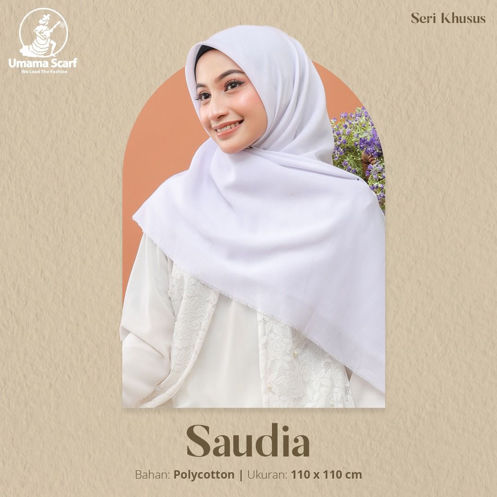 JILBAB SEGI EMPAT SAUDIA BY UMAMA SCARF WARNA KHUSUS PUTIH,COKLAT HIJAB POLOS KERUDUNG SEKOLAH