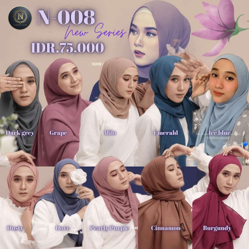 HIJAB OOTD PASHMINA FREE BROS N 008 NADHEERA LUXURY