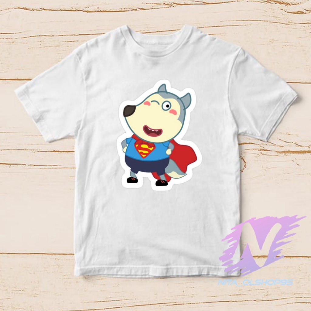 kaos wolfoo superhero baju anak wolfo animasi series