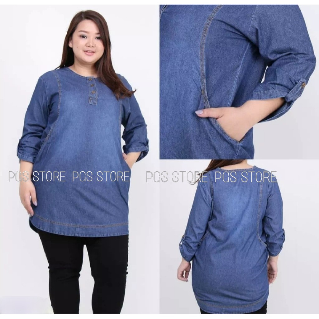 Tunik Jeans Linna Top Jumbo