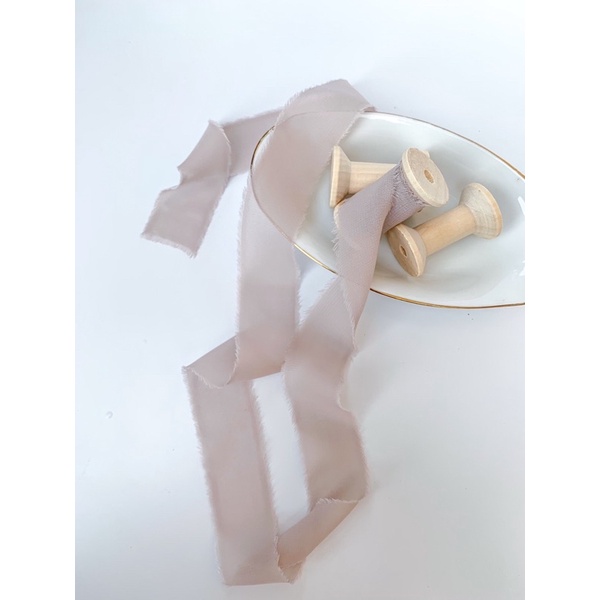 

Chiffon Ribbon in Nude Blush / Silk ribbon