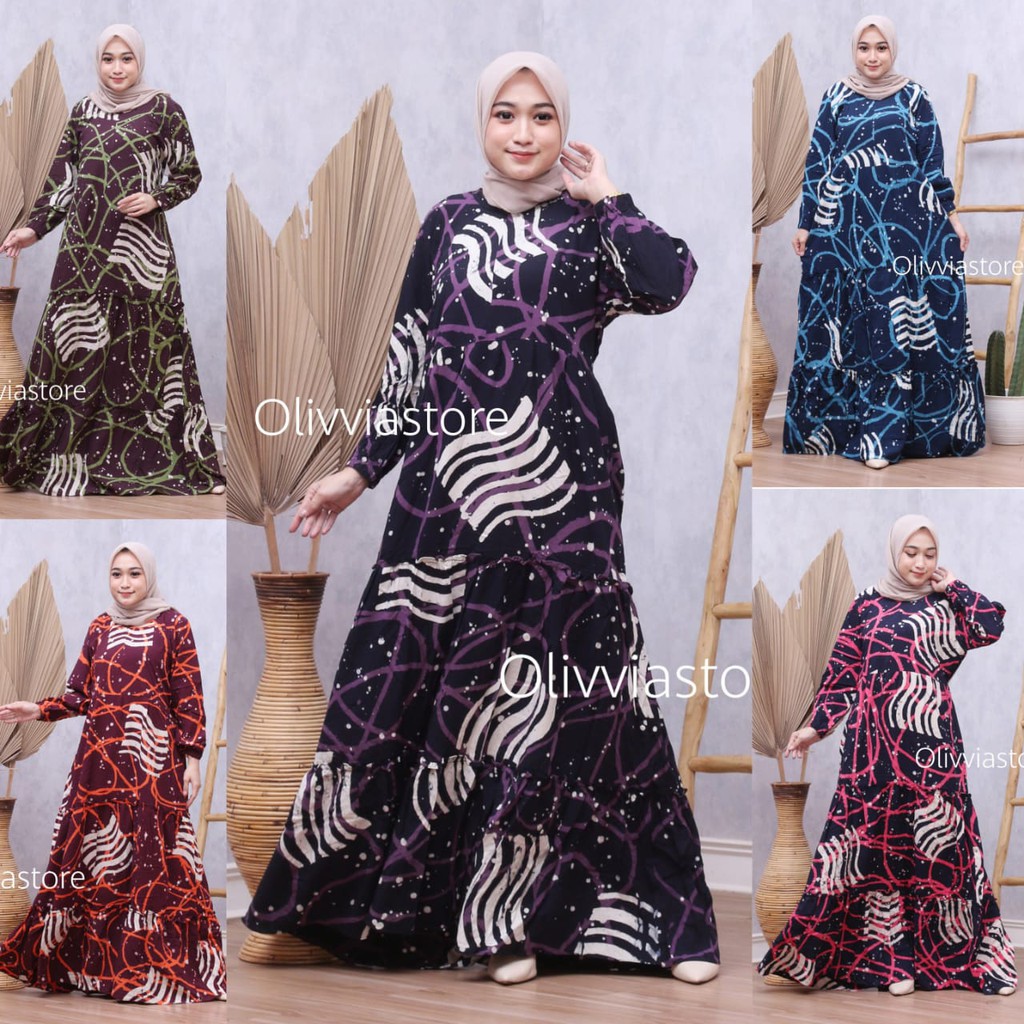 GAMIS RAYON PREMIUM SUSUN REMPEL ABSTRAK|GAMIS RAYON CANDI MEKAR|GAMIS TWILL ORI|GAMIS SYARI|