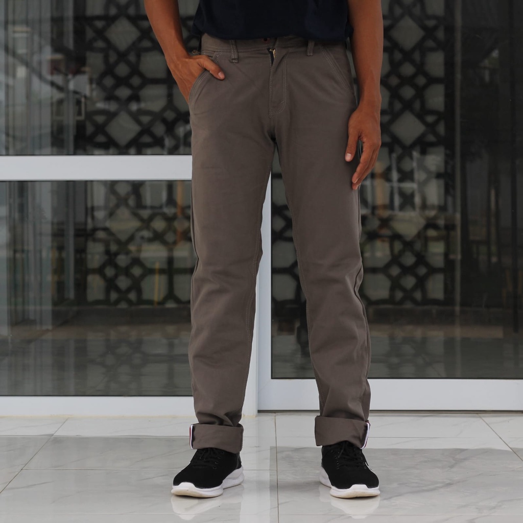 DLC063 ORIGINAL - Celana Kanvas Chino Panjang pria Reguler standar basic non street