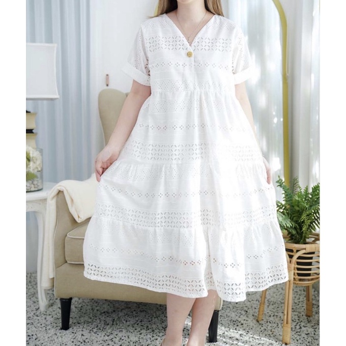 Valen Dress New ( Beatrice Clothing) warna putih