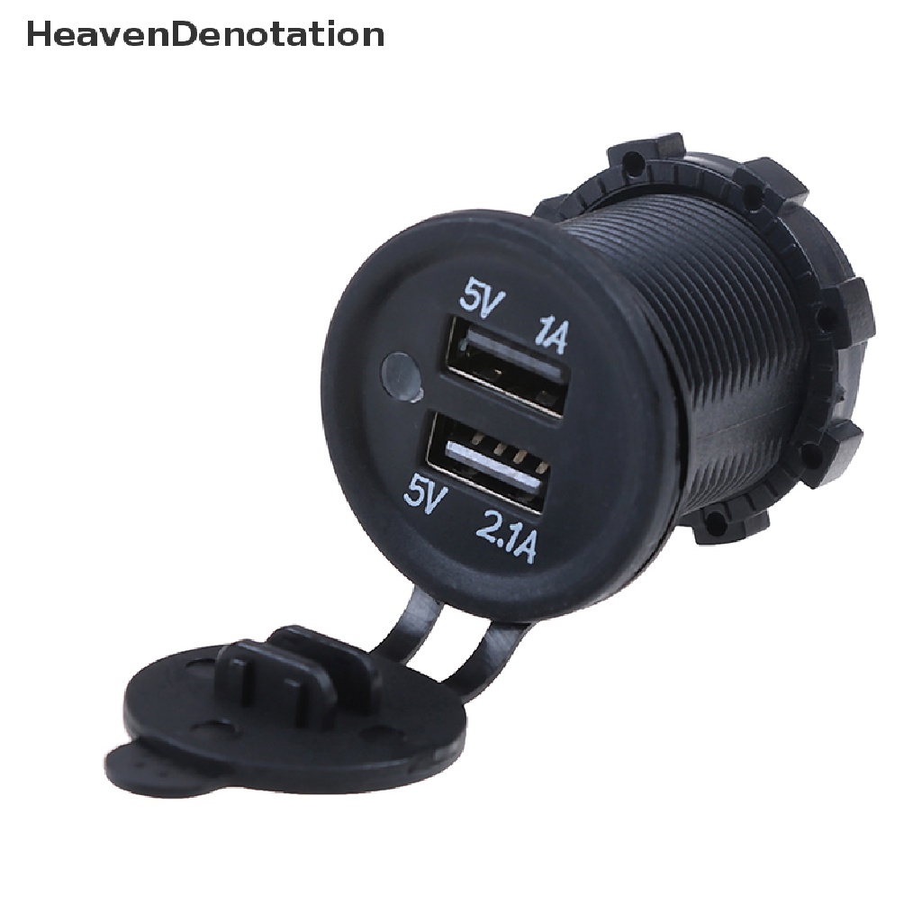 [HeavenDenotation] Dual 2 USB outlet 1A &amp; 2.1A port socket charger for car boat motorcycle 12 volt