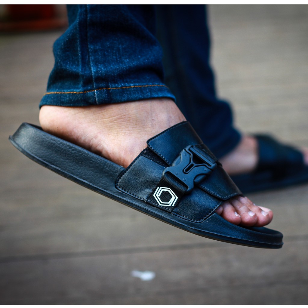 BARE BLACK |FORIND x BENZY| Sandal EVA Ringan Slop Jepit Santai Simple Pria/Men Sendal Footwear