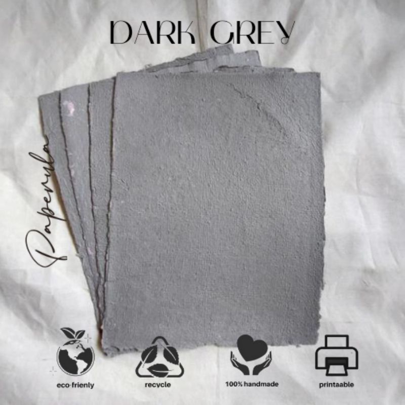 

Kertas Daut Ulang, Handmade Paper, Kertas Krafting - Dark Grey