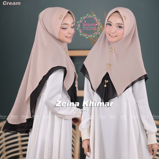 VALLERY | Khimar ZEINA 2TONE ceruty