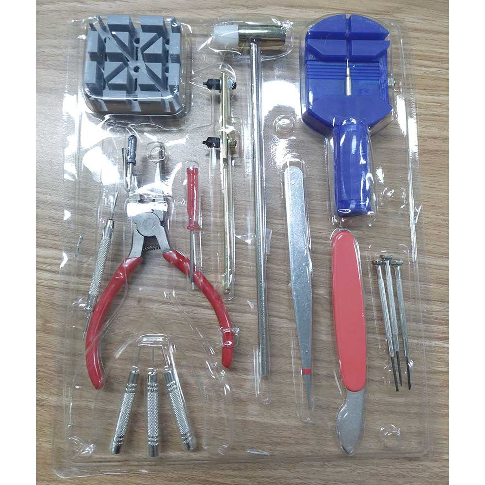 (100% BARANG ORI) Alat Reparasi Servis Jam Tangan Set 16PCS - WW082