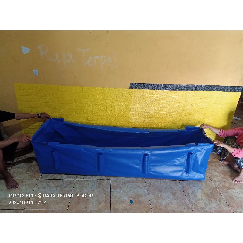 KOLAM TERPAL SLOT PIPA 300X150X70 BAHAN SEMI KARET +DRAT&amp; TUTUP PEMBUANGAN AIR