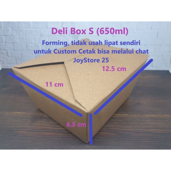 

Deli Box / Paper Lunch Box / Food Pail / Kotak Makan Kraft S (650ml)