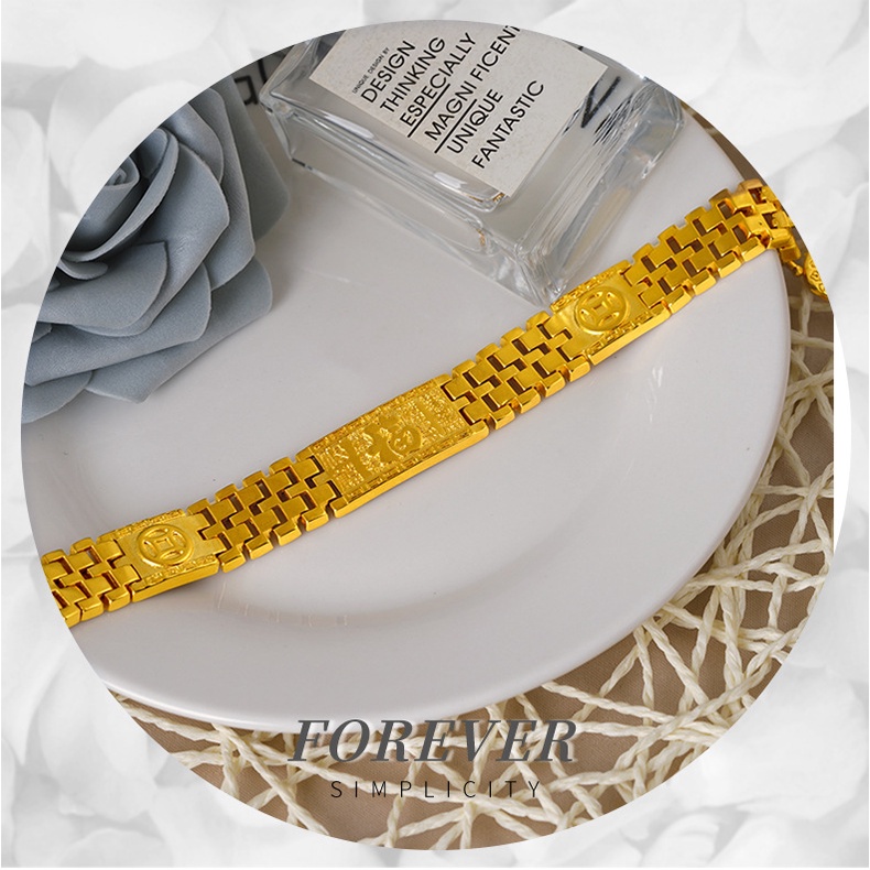 Gelang Rantai Lapis Emas Imitasi 24K Untuk Pria