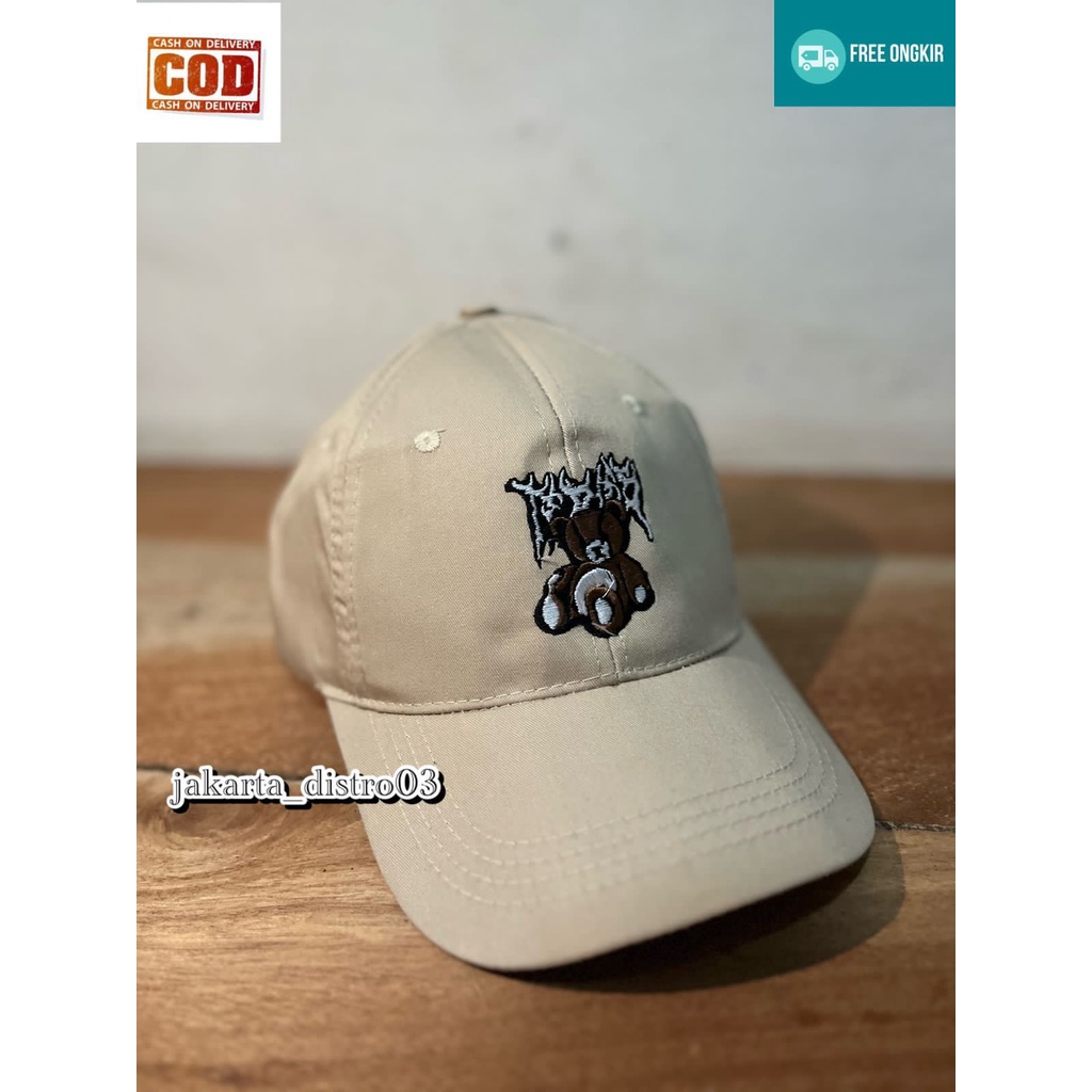 Topi Import Pria/Wanita Topi Baseball Bordir Bear Topi Beruang Topi Teddy Bear Topi Model Terbaru Topi Bordir Topi Terbaru 2022 Topi Distro