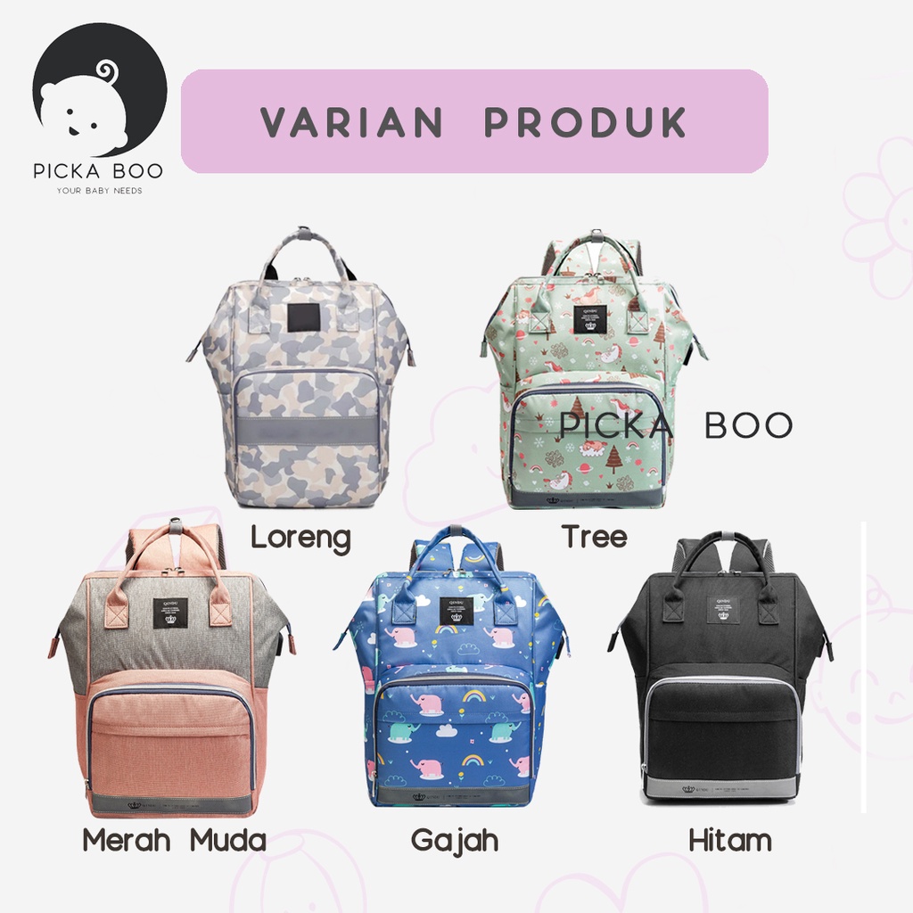 PICKA BOO Tas Ransel Bayi 3 in 1 Tas Organizer Multifungsi Diaper Bag Baby