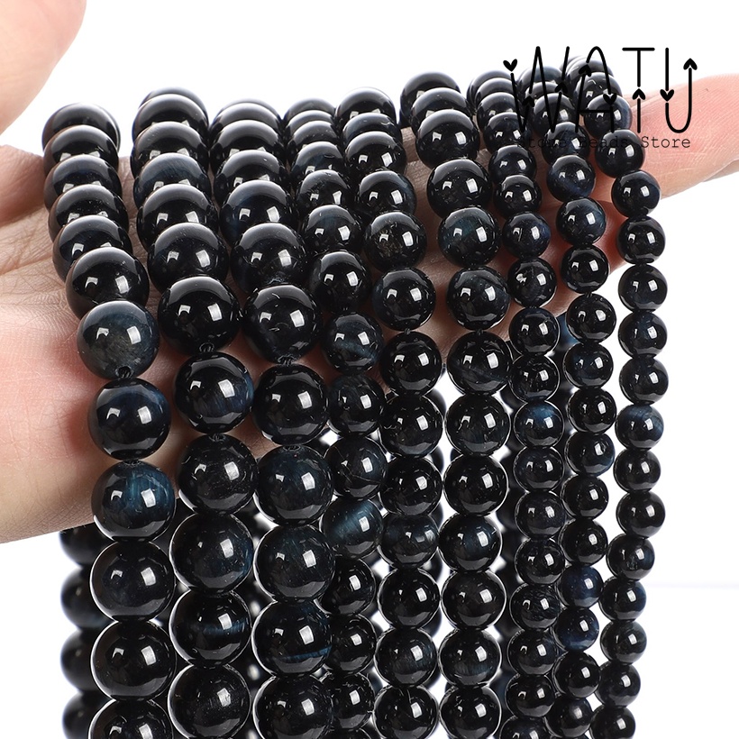 Batu Alam Tiger Eyes Hitam Natural Stone Round Beads