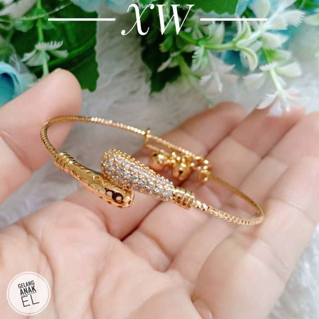 Gelang yaxiya motif cobra anak gold G06067