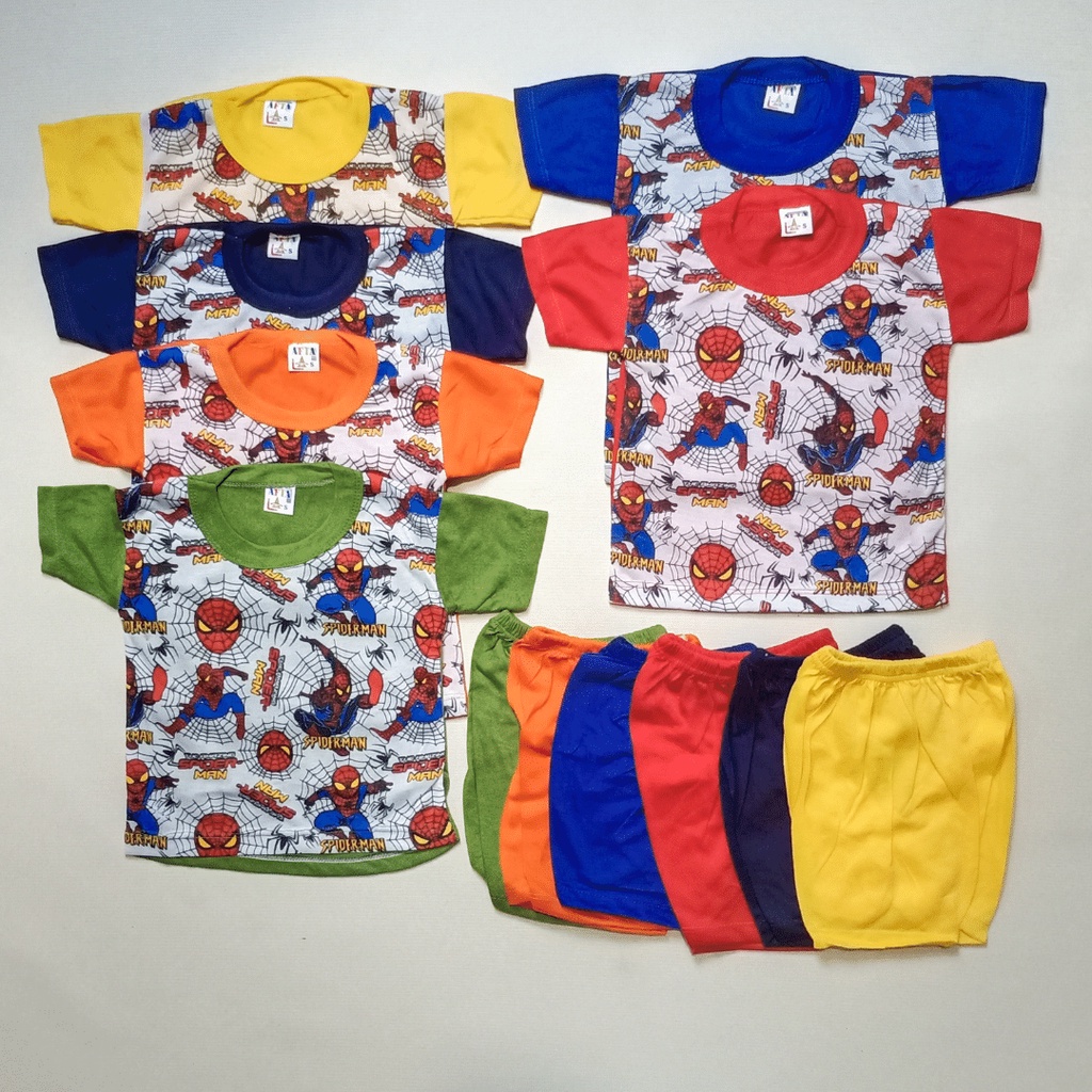 BabynKids - Setelan salur anak laki laki - setelan kaos celana pendek - setelan kaos anak karakter