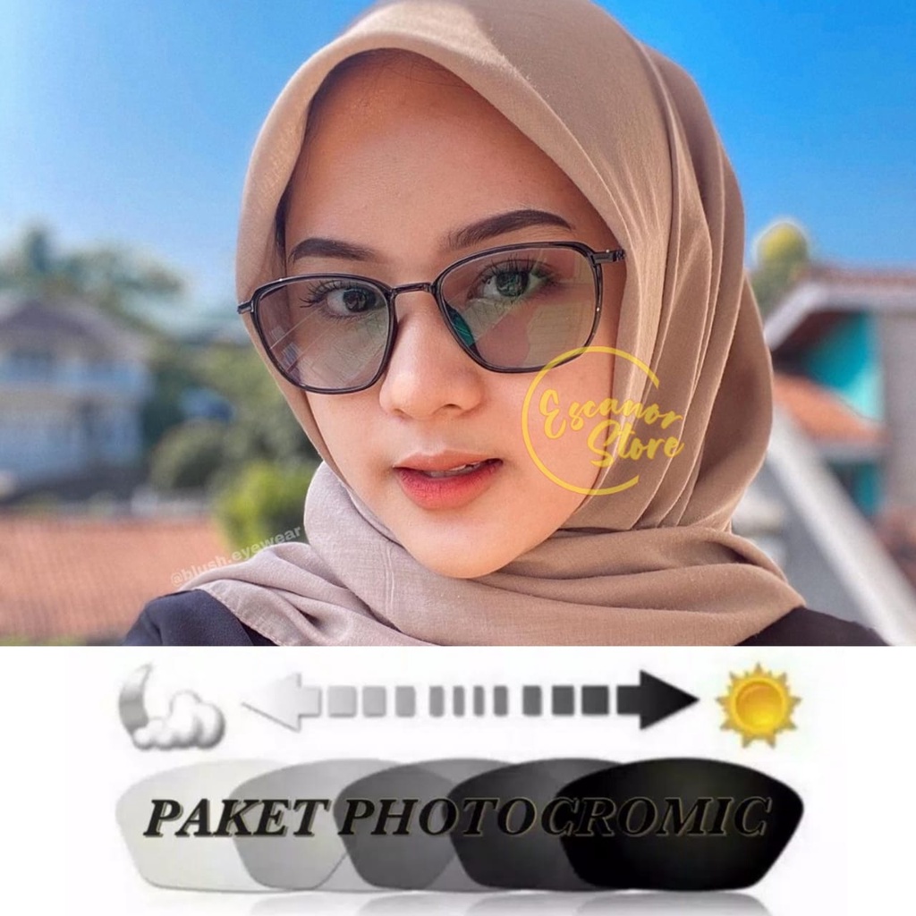 [TERMURAH] Kacamata Photocromic Korea / Anti Radiasi 2 In 1 Potokromik Photochromic Pria Wanita Fotocromic Potocromic