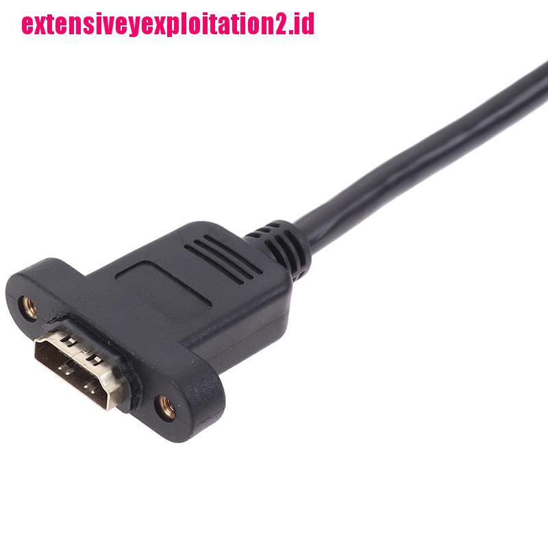 &lt; E2id &amp; &gt; 1Pc Kabel Extension Hdmi Male Ke Female Lapis Emas Dengan Sekrup