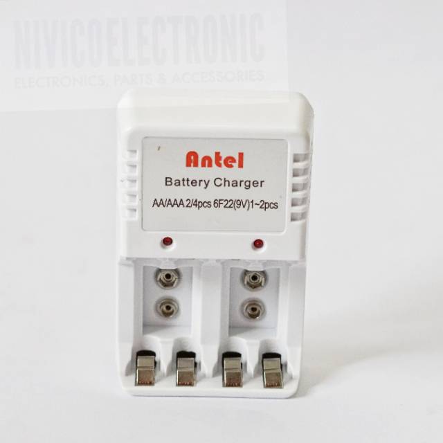 charger baterai AA, AAA, kotak 9v Antel CS08C isi 4
