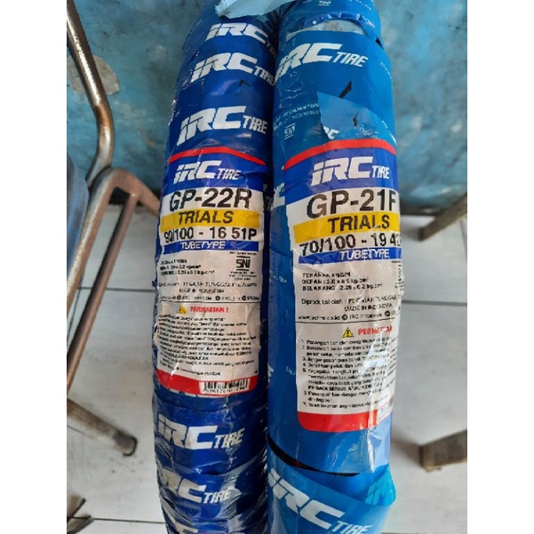 Sepasang Ban KLX Depan Belakang 70/100-19 & 90/100-16 IRC GP Non Tubeless