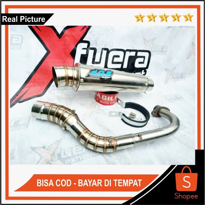 Knalpot Racing DOS Muffler Silencer Panjang Nmax Aerox Pcx Adv Vario 150 Beat Scoopy Lexi Genio Mio