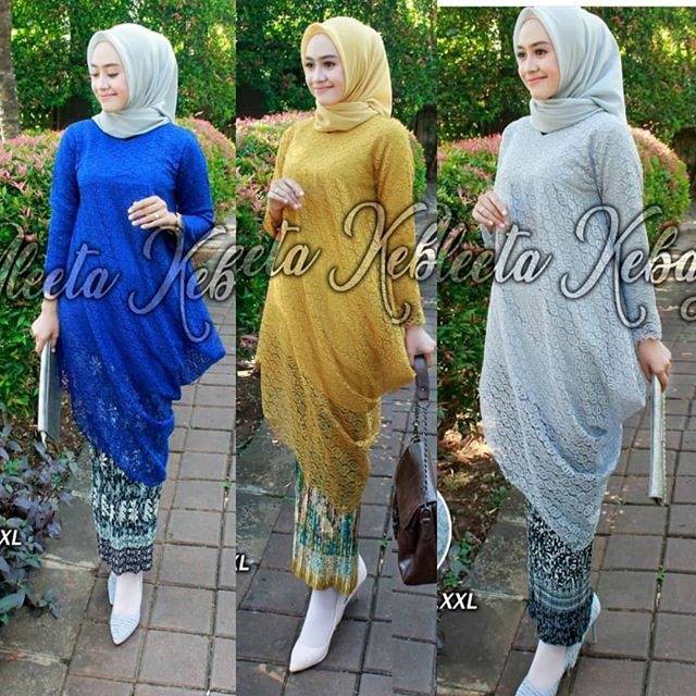 Set kebaya brokat miring mutiara 1 /kebaya modren/kebaya muslim/kebaya wisuda