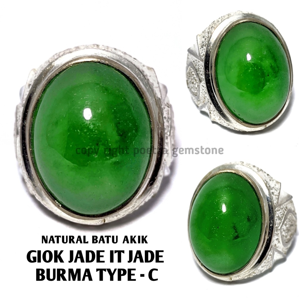 Natural Batu Akik Giok Burma Jade it Jade Ring Alphaka GBJ03