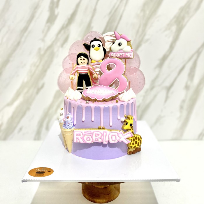 

kue ulang tahun butter cookies icing fondant roblox cake