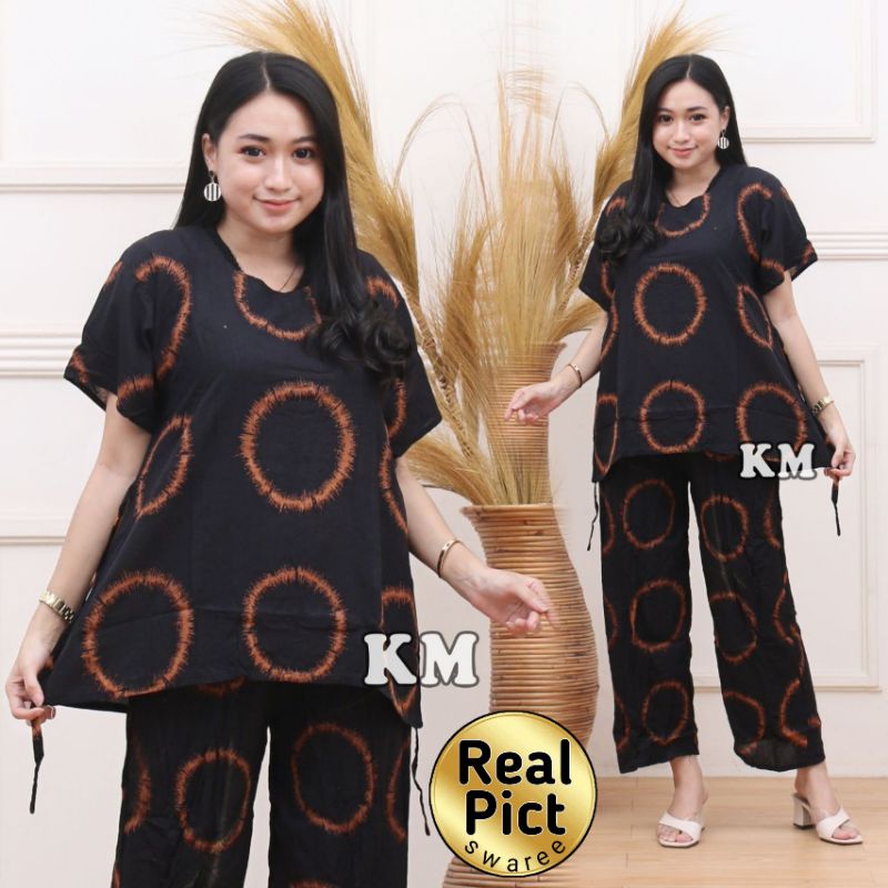 Piyama Wanita Setelan Celana One Set Rayon Baju Tidur Wanita Baju Batik Pekalongan Celana Setelan