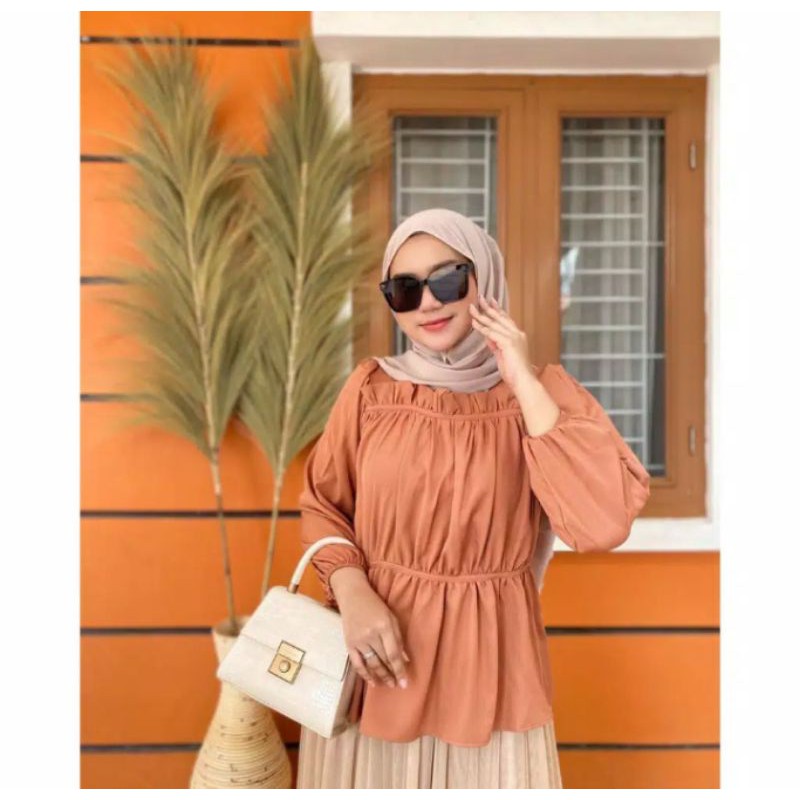 Sorya Blouse Atasan Blus Muslim CropTop Wanita Fashion Korea Terbaru
